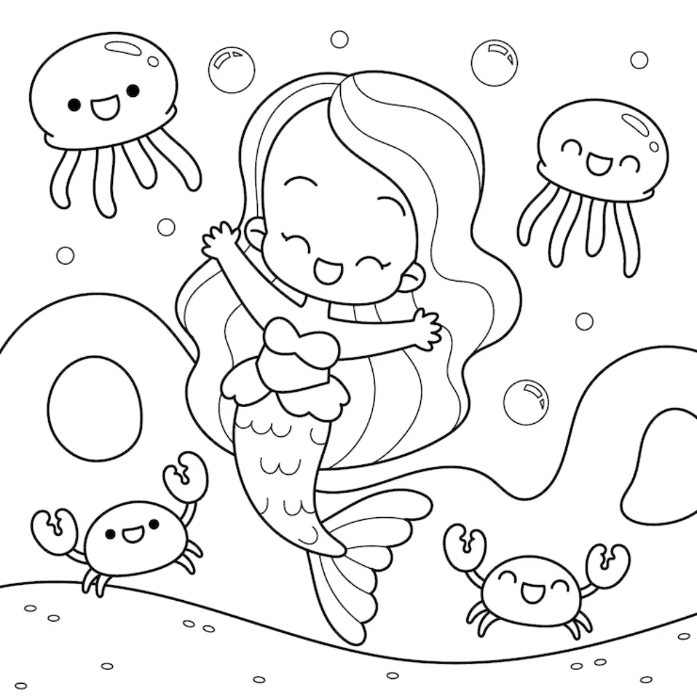 Mermaid coloring book - Gincolor Coloring Book Online